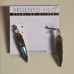Argento Vivo Gold and Silver Earrings with Green Accents